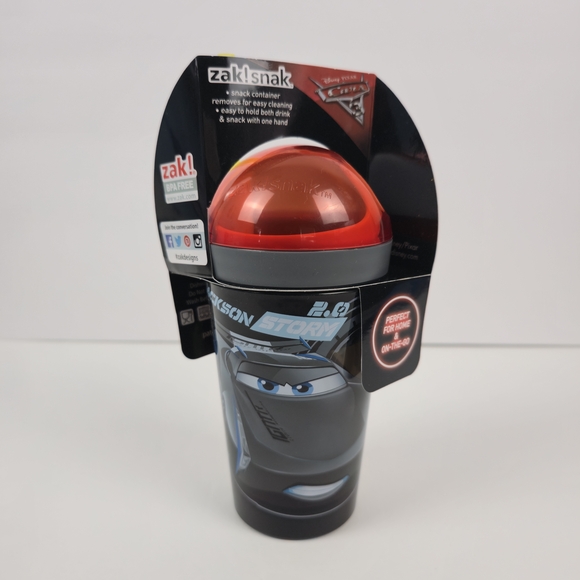 Zak Snak Disney Pixar Cars 3, Lightning Mcqueen, Jackson Storm, 2in1, Snack Cup - Picture 7 of 9